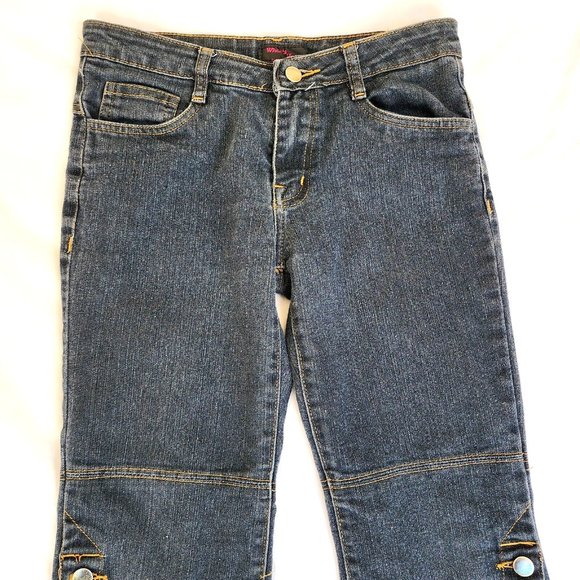 What's Hot Stretch Denim Capri Jeans Decorated Back Pockets Size S - Picture 6 of 11